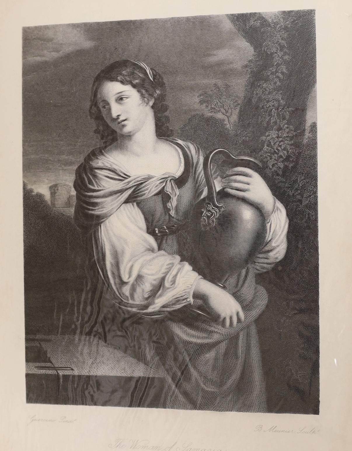 A group of assorted 18th and 19th century engravings, mostly unframed, together with a reverse print on glass of Mrs Frederick, 25 x 20cm